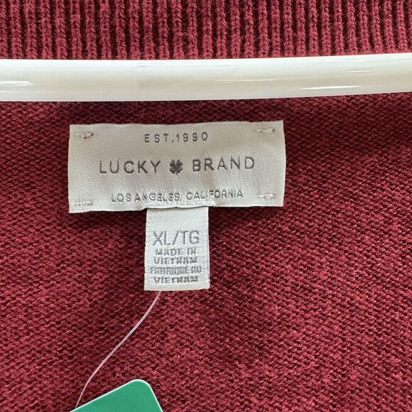 Lucky Brand Sweater Womens Extra Large Red V Neck Pullover New With Tags Ladies - Picture 6 of 14
